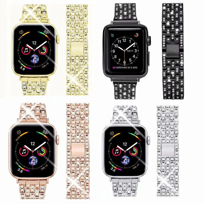 

Bling Diamond Strap for Apple Watch 44mm 42mm 40mm 38mm for IWatch Series 1 2 3 4 Stainless Steel Watch Band