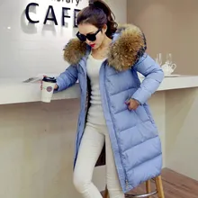 2016 new hot winter Thicken Warm woman Down jacket Coat Parkas Outerwear Hooded Raccoon Fur collar long plus size 2XXL Luxury