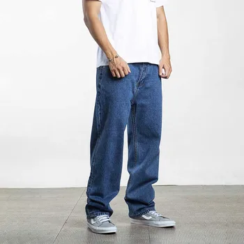 

Classic Vintage Washed Jeans Cowboy Men Casual Denim Pants Hip Hop Harem Pants Retro Jeans Straight Loose Baggy Trousers
