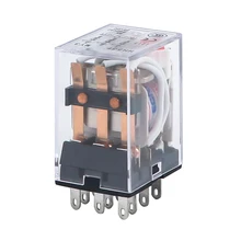 HH53P MY3NJ Micro Mini Electromagnetic Relays AC 220V AC 110V DC 24V DC 12V 5A Power Relay Switch Silver Contacts 11 Pin LED