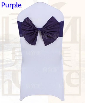 

Purple colour chair sash butterfly style bow tie lycra sash wedding decoration banquet chairs spandex sash wholesale