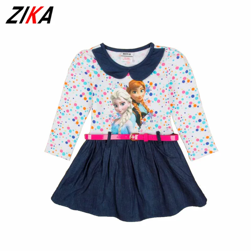ZIKA 2017 Designer Baby Girl Dress Spring Long Sleeve Snow Queen Princess Dress Children Clothing Casual