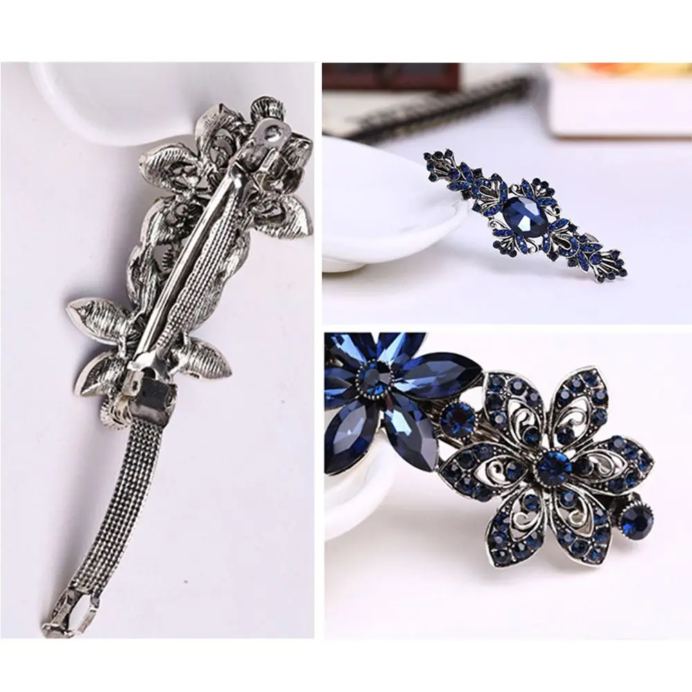 1PC  Metals Crystal Hair Clips Rhinestone Flower Hair Pins Bow Knot Barrette Butterfly Hairgrips Women Girl Hair Styling Tool