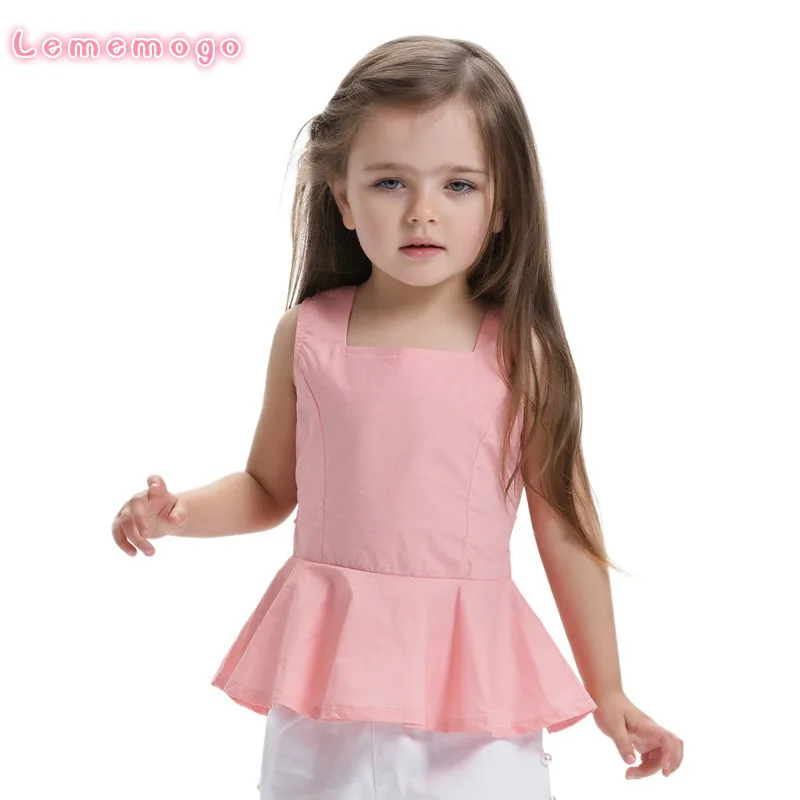 LEMEMOGO 2018 New Summer Fashion Cotton Baby Girl Tops Children