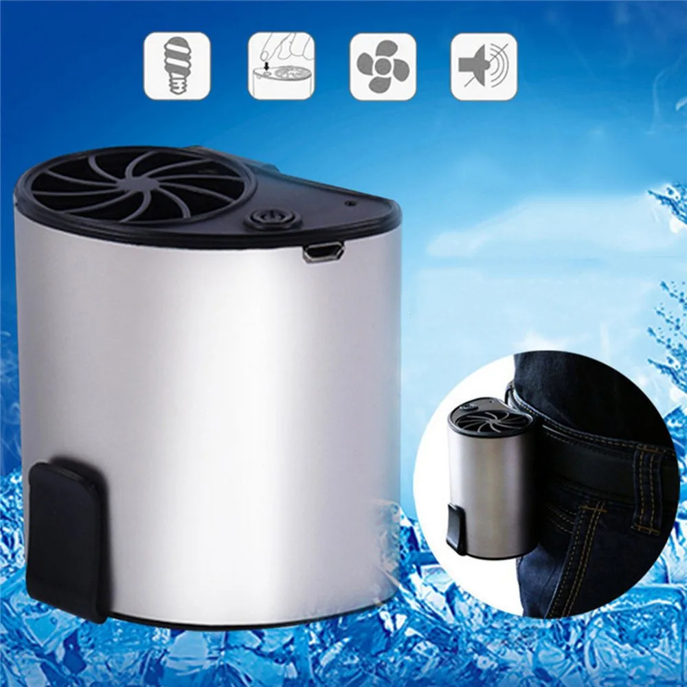 

Mini Portable Hanging Waist Fan USB Fan Mobile Air Conditioner Cooler Clippable on Belt Cooling Table Fans for Travel Outdoor