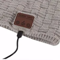Wireless Bluetooth-compatible V5.0 Beanie Knitted Velvet Winter Hat Headset Speaker Mic Hand-free Music Mp3 Magic Warm Smart Cap 6
