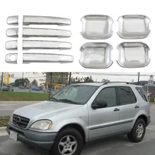 Для Mercedes-Benz M-Class W163 ML 1997-2005 высокое качество автомобиля дверные ручки чаши крышки ABS хромированные аксессуары наклейки
