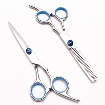

6" 17.5cm Japan Steel Blue Screw Bang Cut Barber Scissors Professional Hair Scissors Cutting Shears Thinning Scissors DIY C1001