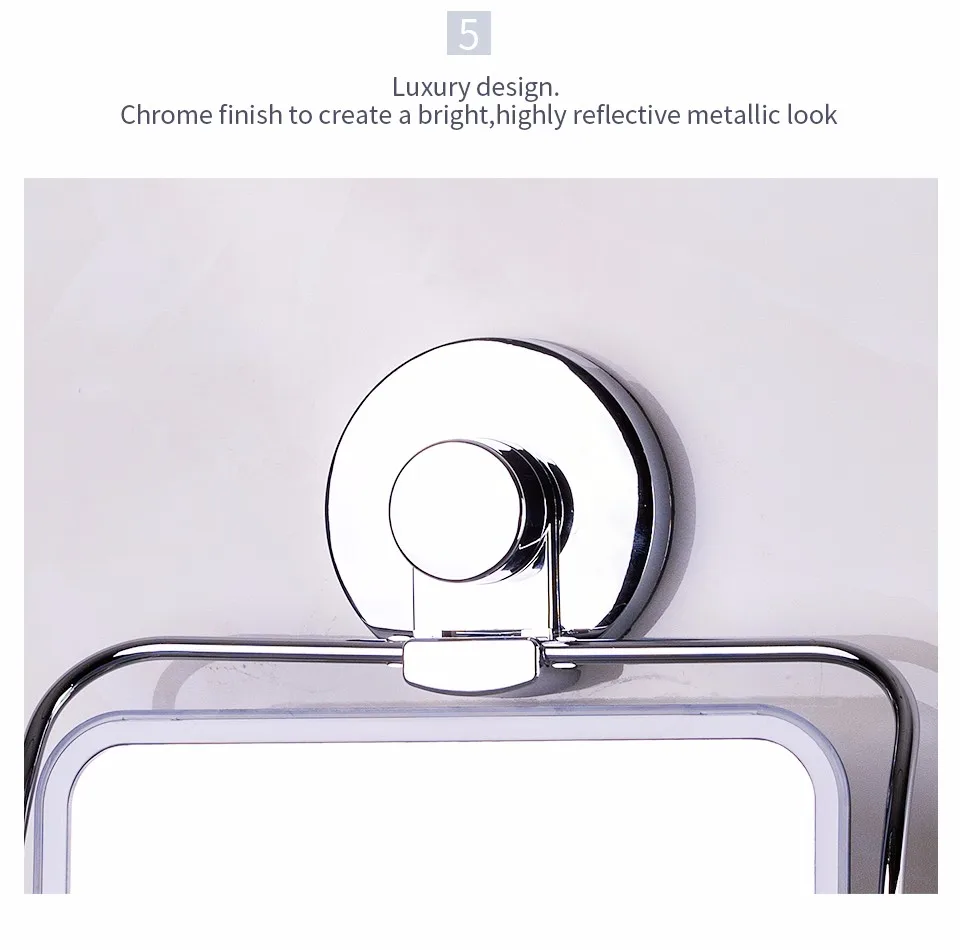Хромированные зеркала для ванной, крепкий крючок на присоске, аксессуары для ванной комнаты без бурения
