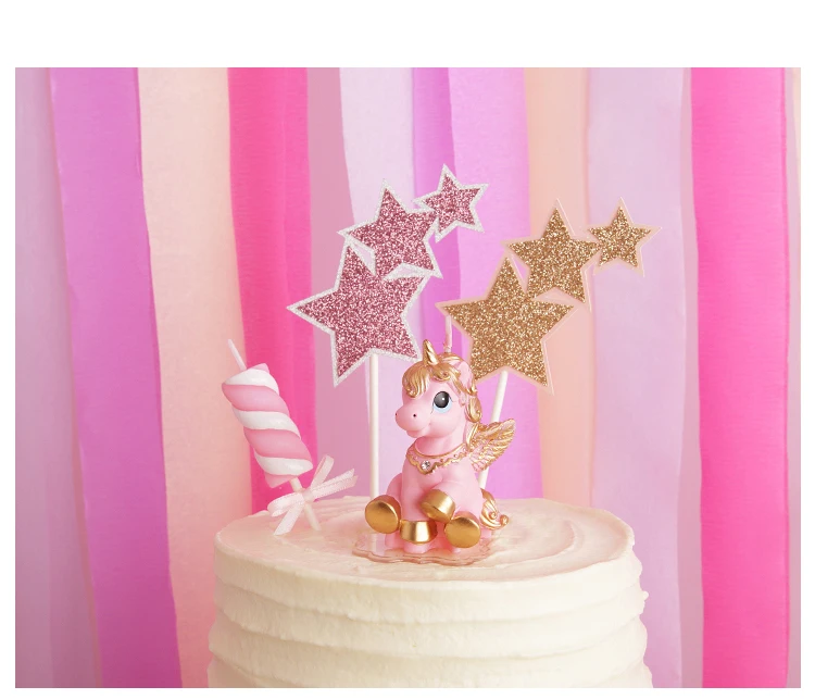 Милый Единорог день рождения свечи украшения маленький Пегас Зодиак торт свечи праздничные вечерние украшения для свадебного торта
