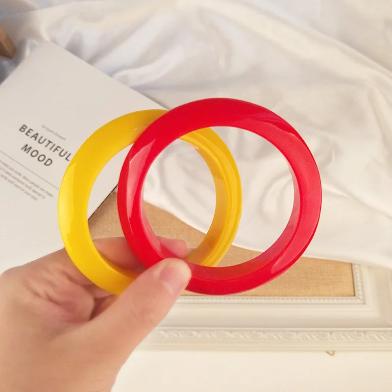 Trendy Resin Cuff Fashion Bracelet Bangles for Women Thin Geometric Acrylic Big Bracelets Simple Charm Wedding Gifts New Jewelry (2)