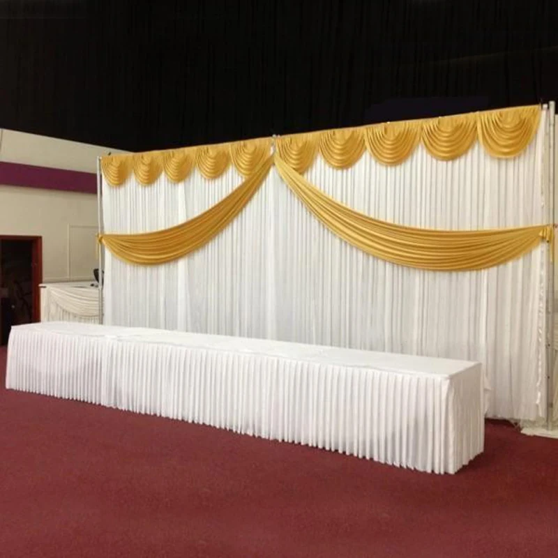 white and gold wedding backdrop