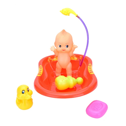 1 набор случайных цветов, детская игрушка для ролевых игр, Игрушки для ванны, Детская кукла в ванне с уткой+ набор аксессуаров для душа
