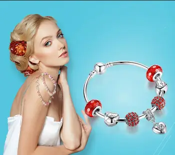 

925 sterling silver bracelet silver bracelet transporter beads Pure silver Jewelry Gift free shipping