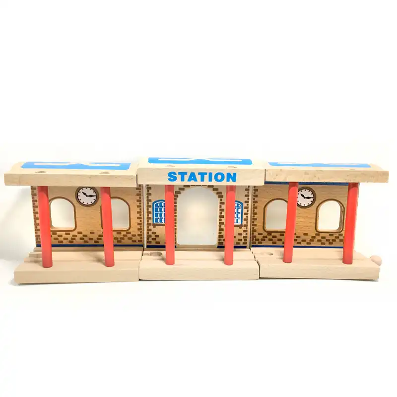 wooden railway station