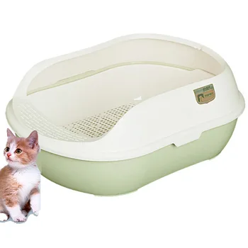 

Plastic Pet Cat Litter Box Toilet Bedpans Training Semi-closed Shovel Sifting Pot Kit Pine Cat Kitten Toilet Pot Cleanness