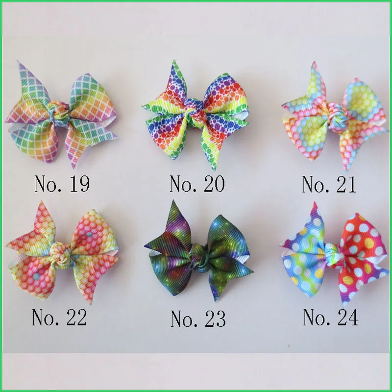 300 BLESSING Girl 2.5/" Diamond Rainbow Wing Hair Bow Clip Unicorn Clover Fruit