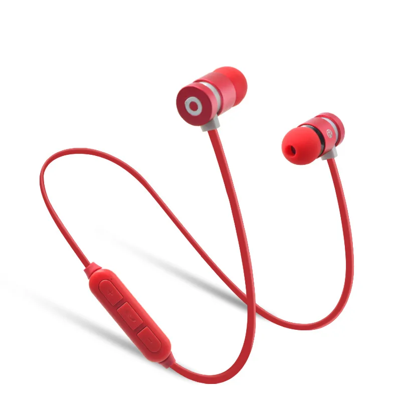 W1 magnetic sport wireless earphone red 1