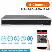 Hikvision 8MP 4K 8CH DS-7608NI-I2/8 P для системы видеонаблюдения 2 SATA 8 POE порты 8CH Plug& Play NVR