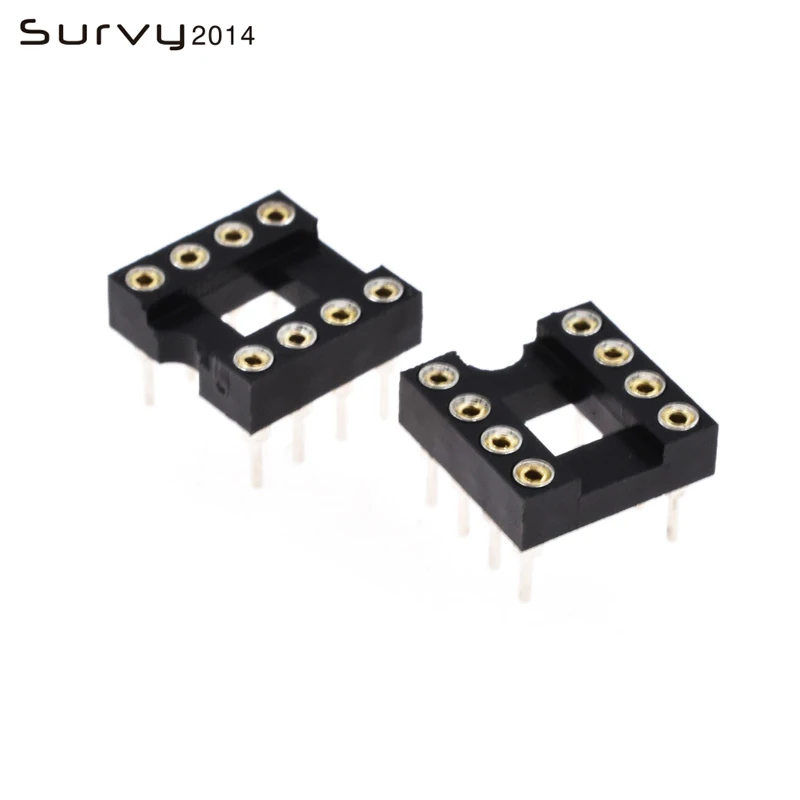 

10/20/50/100PCS IC Socket 8P Pin Round 2.54mm Integrated Circuit Adaptor Solder Type