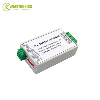 

Wholesale DC5-24V 3CH dmx512 Controller 3 channel 1 group 2 keys 1A each channel max 15A led controller decoder