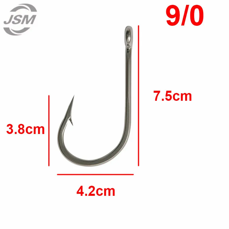 JSM 5 шт. 7691 нержавеющая сталь большая игра рыболовные крючки Рыбная приманка для тунца рыболовные крючки большой крючок Размер 6/0-13/0 - Цвет: 9 0