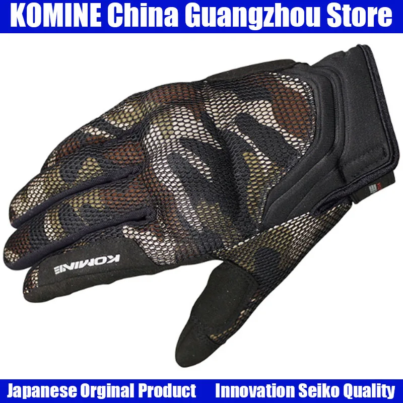 

KOMINE Racing Touchscreen Anti-fall Breathable Full Finger Gloves Motorcycle ATV Downhill Cycling Riding Genuine Leather Gloves