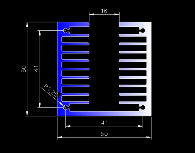 Special Price Fast Free Ship side face air-cooled aluminum radiator 50*50*100mm electronic components new aluminum fin type radiator aluminum