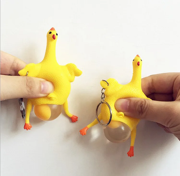 Huilong Creative Toys Funny Venting Chicken Keychain Smashing Chicken Spoofing Laying Hens Decompression 2