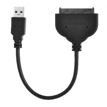 

USB 3.0 Male to SATA 22Pin Adapter Cable for 2.5" Hard Disk Driver/SSD-Black (25cm)