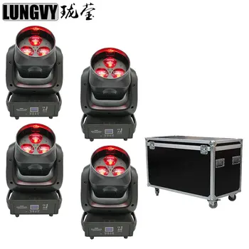 

Free Shipping 4pcs/lot Flight Case Packing 3x40W RGBW 4in1 Bee Eye Moving Head Zoom Disco DMX DJ Stage Lights