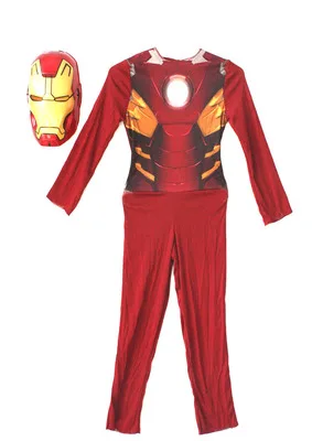 Детский костюм «мстители», «Железный человек», синего и красного цвета, эластичная праздничная одежда с рисунком маски для детей - Цвет: style 2