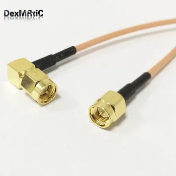 

1PC New SMA Male straight To SMA Male Right Angle pigtail cable RG316 15CM/30CM/50CM/100CM Adapter Wholesale for wireless modem