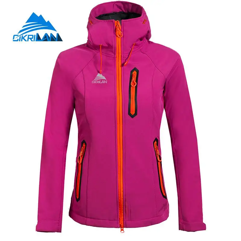 Cikrilan إمرأة Softshell الصوف بطانة معطف التنزه معطف للأماكن الخارجية النساء سترة واقية للماء التخييم الرياضة Casaco Feminino