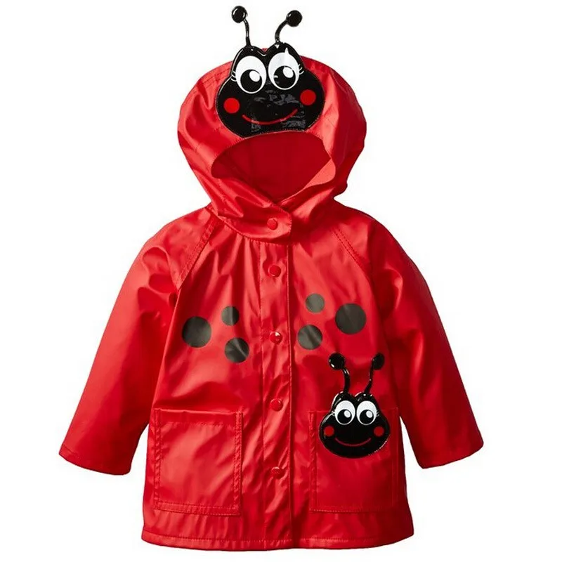 Children Casual Outerwear & Coats Cartoon Frog Raincoat Autumn Spring Jacket Toddler Hooded Flower Pattern Waterproof |