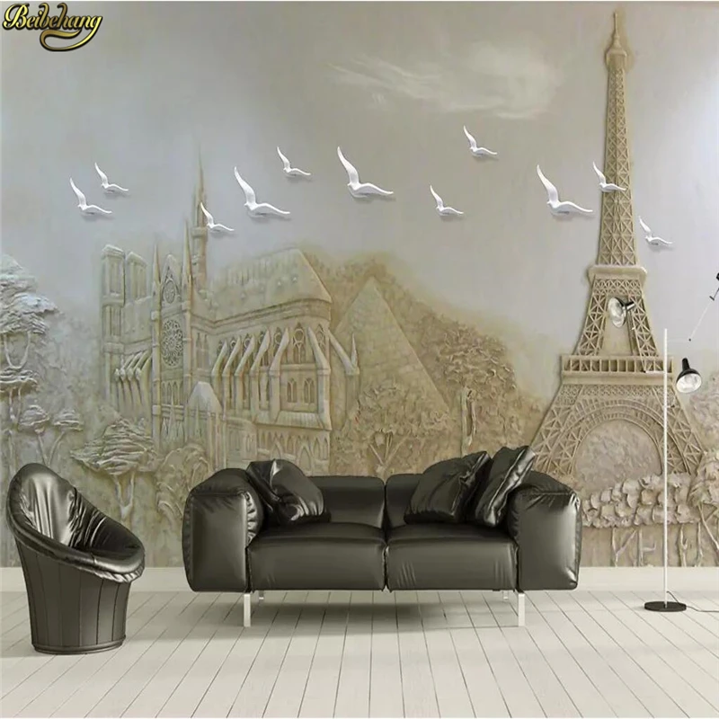 Beibehang пользовательские обои росписи Европейский 3D тиснением Европейский Известный архитектурный пейзаж стены papel де parede 3d обои