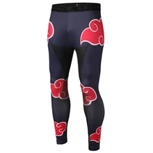 Для мужчин и женщин спортивные фитнес быстросохнущие штаны Аниме Наруто Акацуки 3D ПРИНТ леггинсы для тренировки бегунов пот брюки Косплей брюки