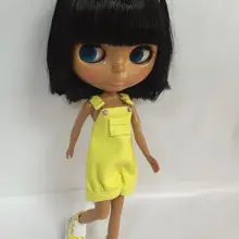 Цена Обнаженная кукла Blyth, черные волосы черная кожа Заводская кукла, подходит для DIY Изменить игрушка BJD для девочек