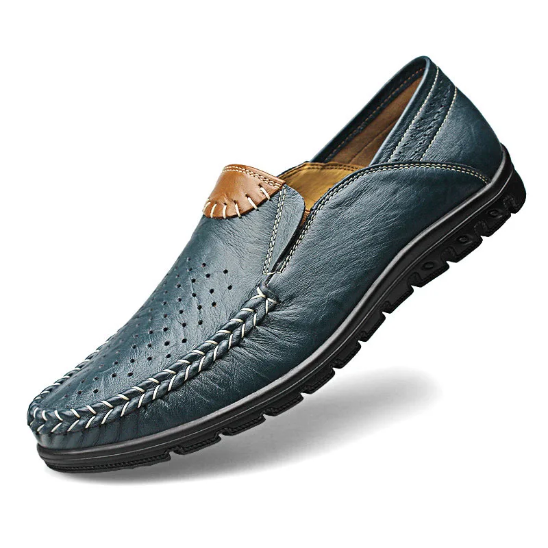 Летние дышащие мокасины; Мужская обувь для вождения; итальянские Роскошные Брендовые мужские лоферы; мужская повседневная обувь из натуральной кожи; большие размеры до 46