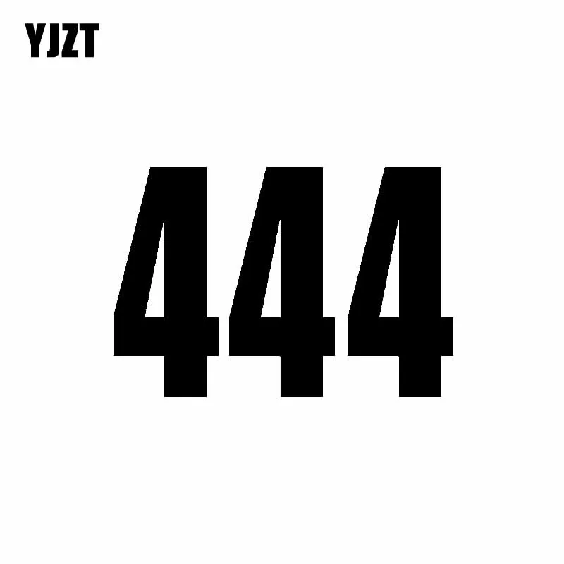 

YJZT 15CM*10.1CM Fashion Fun Race Number 444 Vinyl Decals Car Sticker Black/Silver Accessories C11-0853