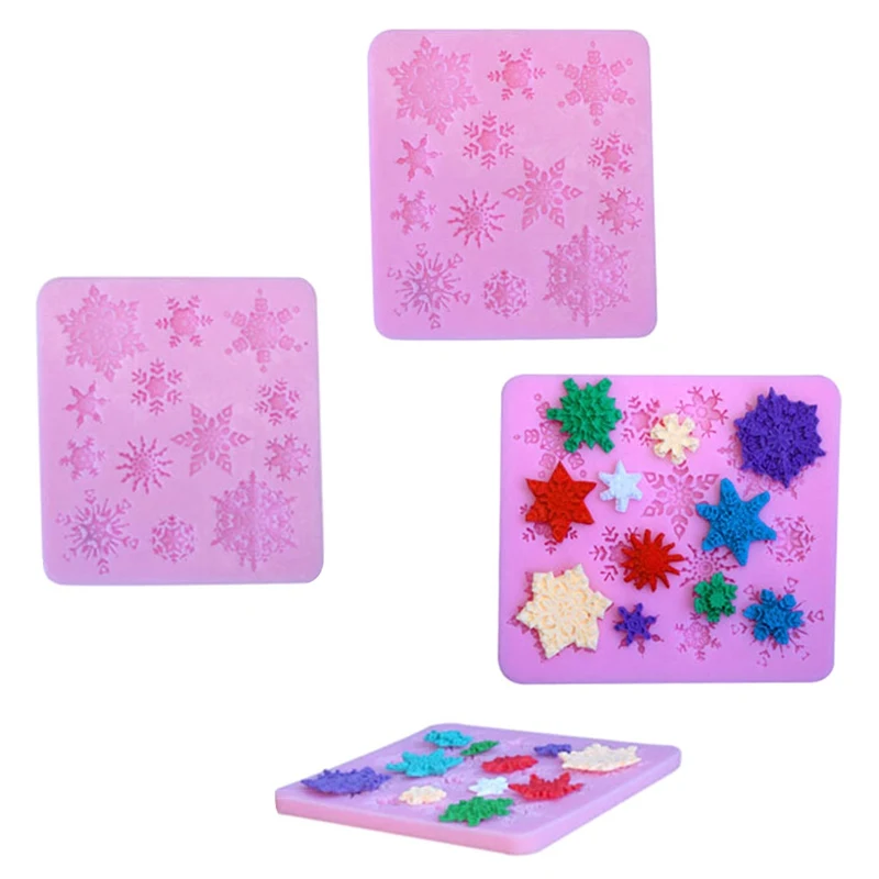 

3D Christmas Decorations Snowflake Lace Chocolate Party DIY Fondant Baking Cooking Cake Decorating Tools Silicone Mold