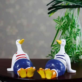 

Diy Ocean Series Resin Crafts Gift Navy duck Figurine Mediterranean Style Creative Home Decoration Furnishing Articles