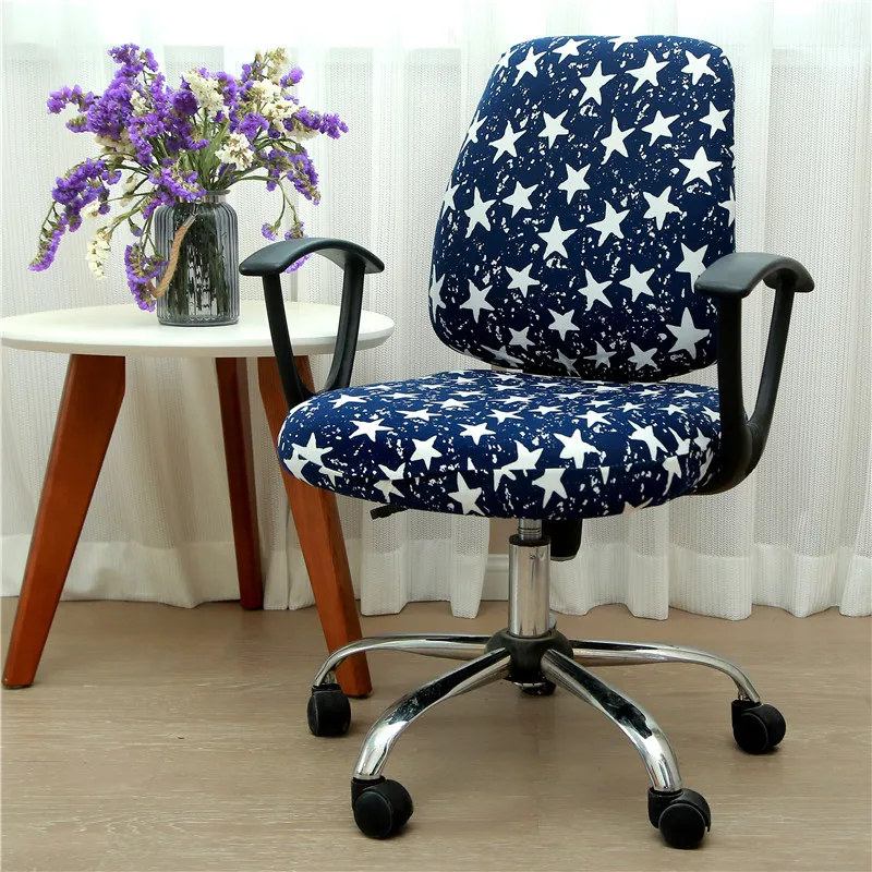 

Newly High Elastic Office Arm Chair Cover 2pcs/set Computer Chair Covers Spandex Pastoral Soft Seat Cover Back Cover Wholesale