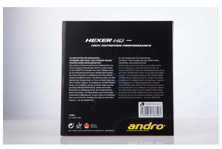 ANDRO Hexer HD  Rubber Table Tennis Ping Pong HOT! 