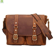 Fashion 100% Genuine Leather bags for men Messenger Bags crossbody Shoulder men travel bag business Men Handbag new 2016 Brown