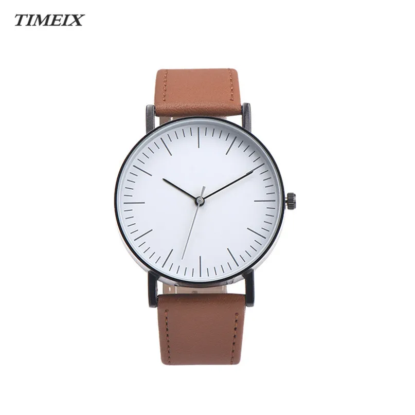 

2017 New Simple Men's Watch Leather Band Quartz Analog Wrist Watch Watches Business Affairs Watch Men Gift Free Shipping *50