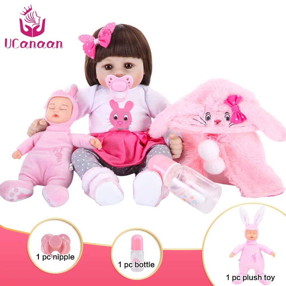 

Ucanaan 48cm / 18inches Silicone Reborn Baby Doll Surprise Gifts Lifelike Alive Babies Toddler Dolls Toys
