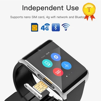 

1.54inch Android 6.0 4G WIFI GPS Bluetooth 4.0 smart Watch phone watch Heart Rate Monitor Pedometer camera nano sim Wristwatch