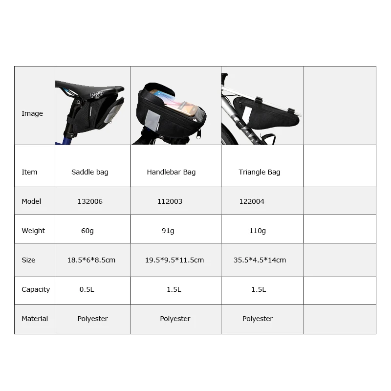 Clearance bicycle bags112003 Cycling Bicycle Bike bag Head Tube Handlebar Cell Mobile Phone Bag Case Holder Case Pannier For 6.5in Phone 1