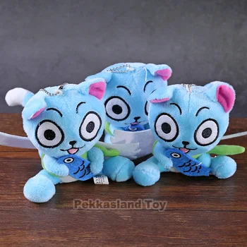 

Cute Plush Toys Fairy Tail Blue Happy Cat Soft Plush Toy Doll Anime Cosplay Stuffed Dolls 10pcs/lot